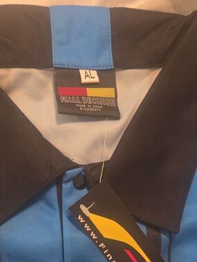 Final Decision Blue and Black Soccer Referee Polo Shirt Long Sleeves AL